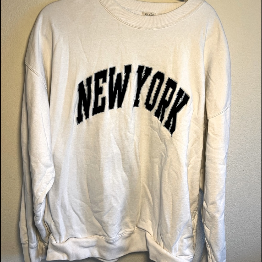 Brandy Melville white New York crewneck